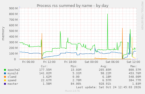 Process rss summed by name